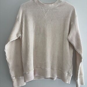 H&M Cream Ribbed Crew Neck Sweater